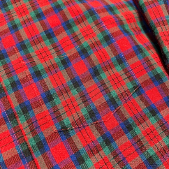Vintage Sir Pendleton Shirt Men XL Red MacDuff Tartan Plaid Wool Button Down - Picture 10 of 16